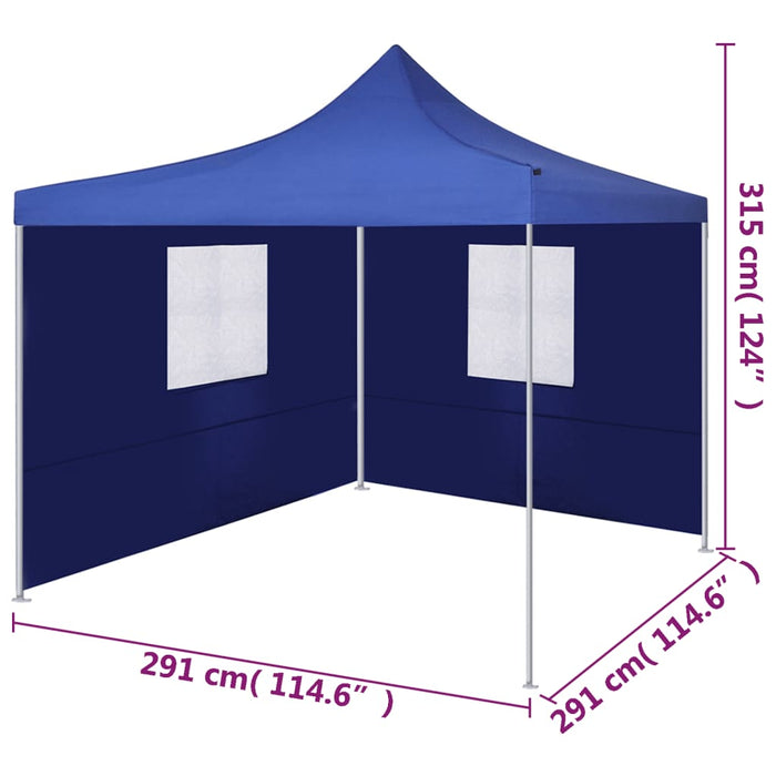 Vouwtent met 2 wanden 3x3 m blauw