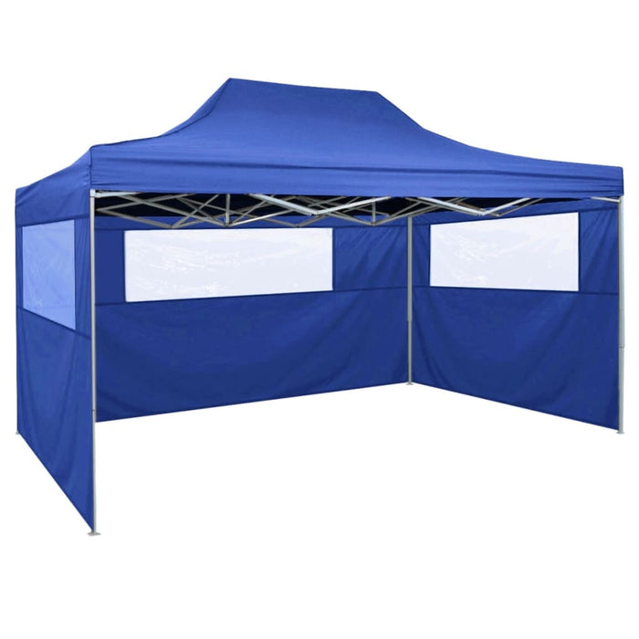 Vouwtent met 3 wanden 3x4,5 m blauw