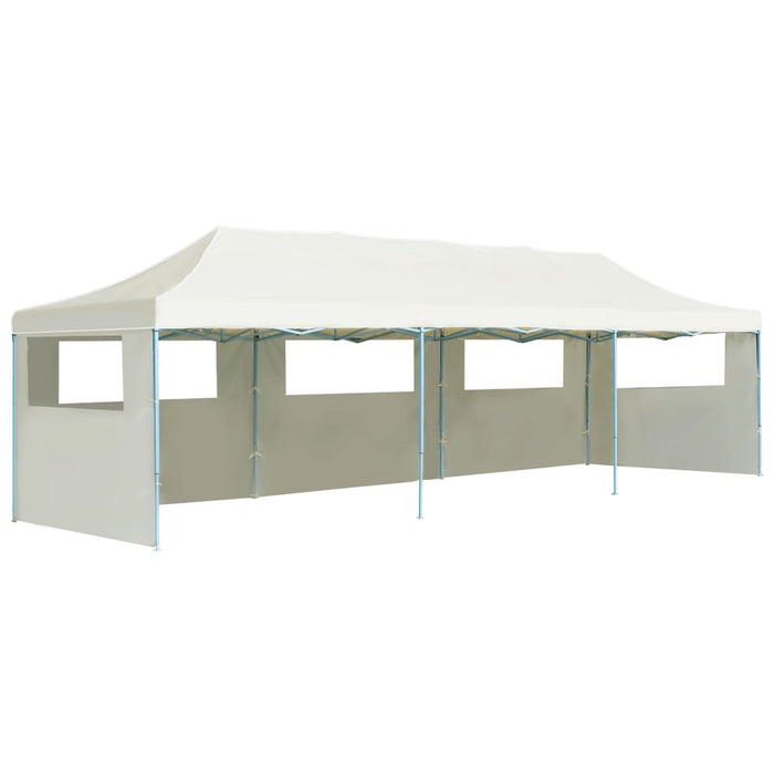 Vouwtent pop-up met 5 zijwanden 3x9 m crème