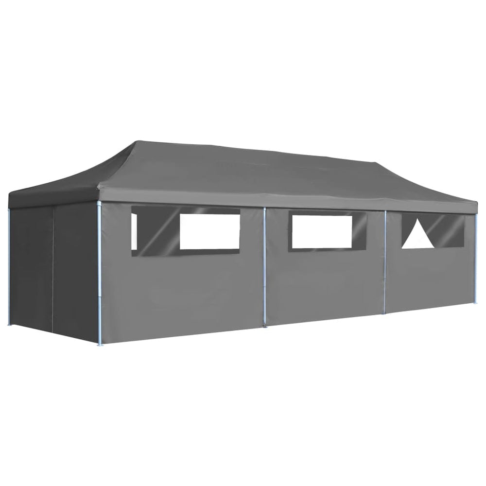 Vouwtent pop-up met 8 zijwanden 3x9 m antraciet