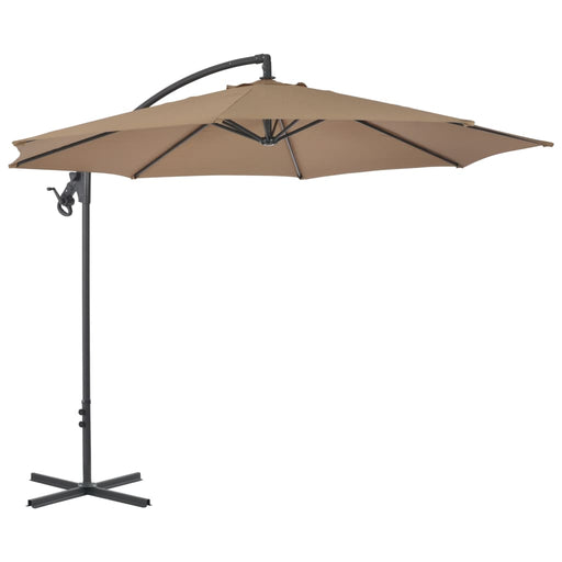 Zweefparasol met stalen paal 300 cm taupe