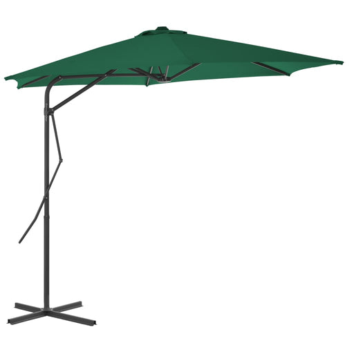 Parasol met stalen paal 300 cm groen