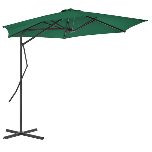 Parasol met stalen paal 300 cm groen