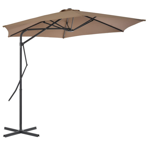 Parasol met stalen paal 300 cm taupe