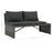 Loungeset met kussens 3-delig poly rattan grijs