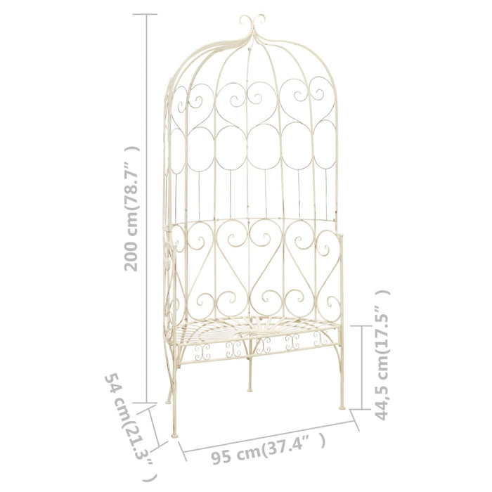 Tuinbank 95 cm ijzer antiekwit