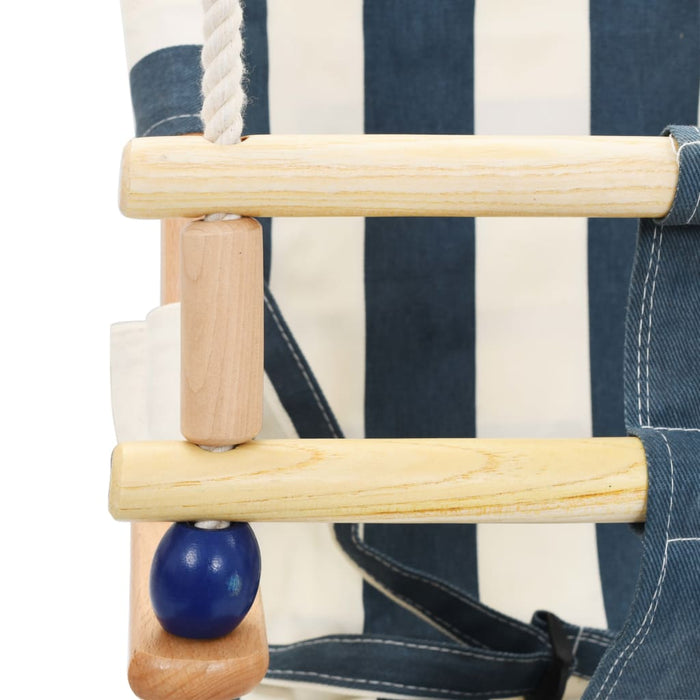 Babyschommel met veiligheidsgordel katoen hout blauw