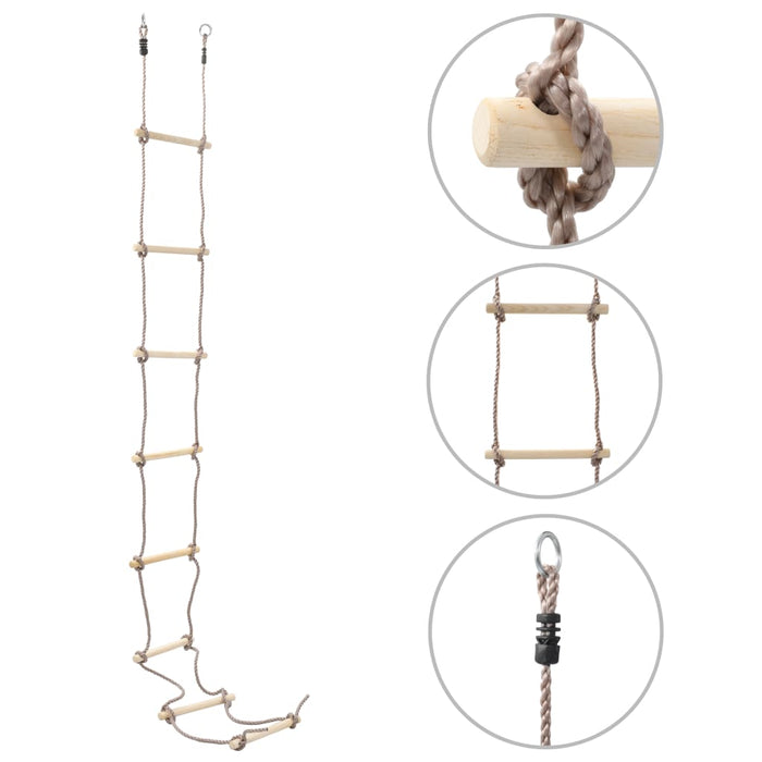 Touwladder 290 cm hout