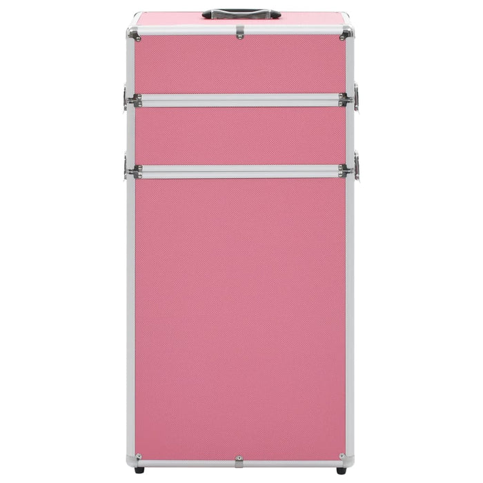 Make-up trolley aluminium roze