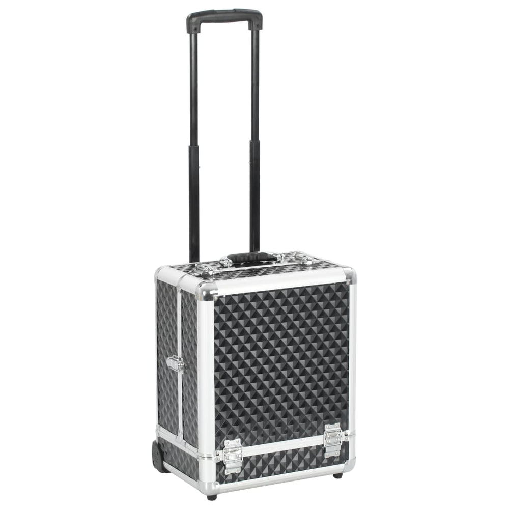 Make-up trolley 35x29x45 cm aluminium zwart