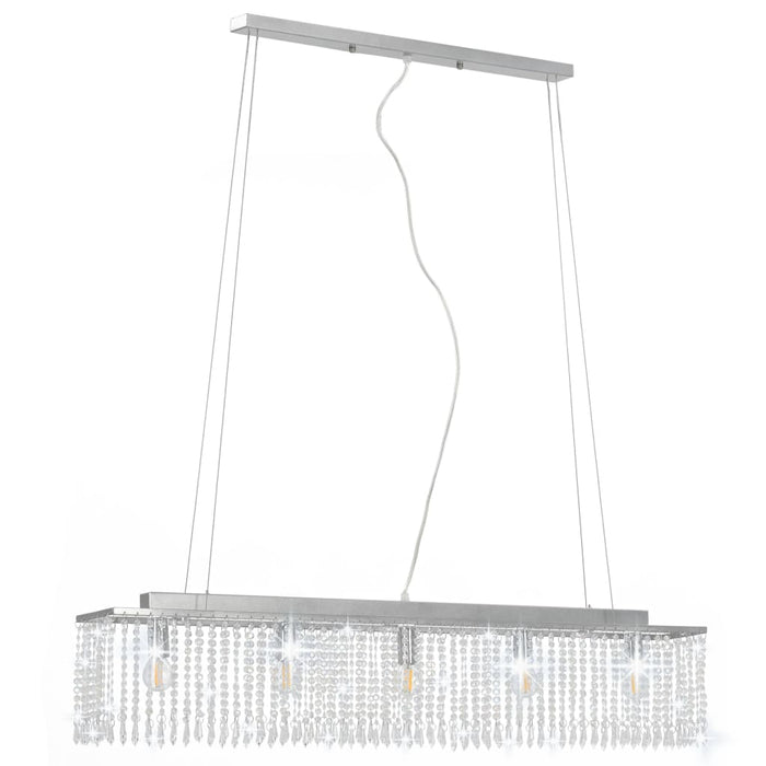 Plafondlamp met kristallen kralen 104 cm zilverkleurig