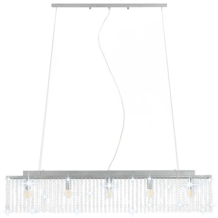 Plafondlamp met kristallen kralen 104 cm zilverkleurig