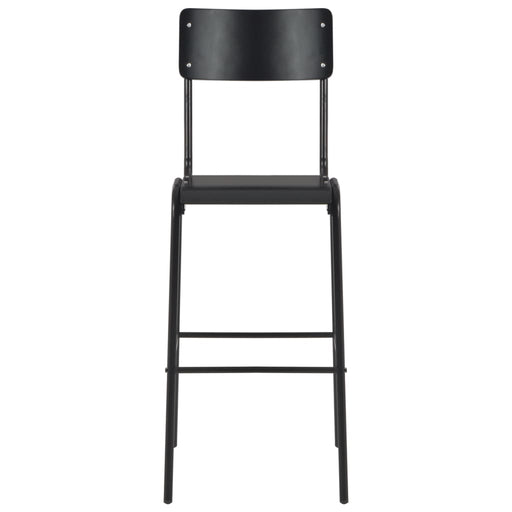 Barstoelen 2 st massief multiplex staal zwart