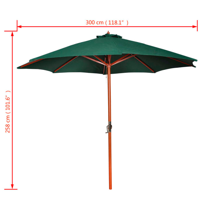 Parasol 258 cm groen