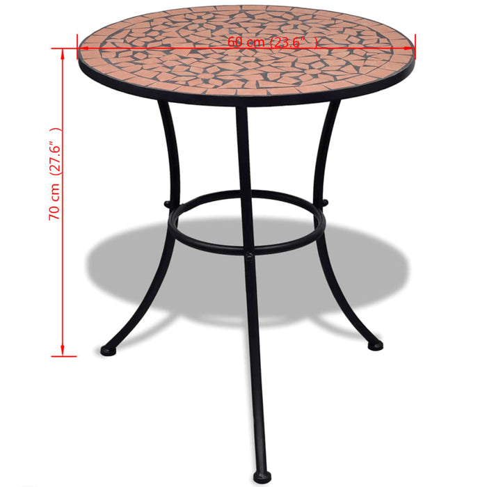 Bistrotafel 60 cm mozaïek terracottakleurig