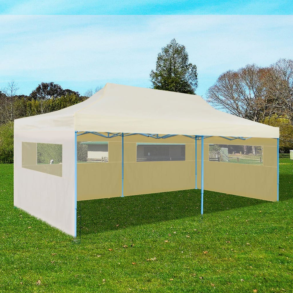 Partytent pop-up inklapbaar 3x6 m crème