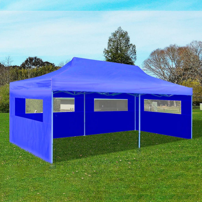 Partytent pop-up inklapbaar 3x6 m blauw