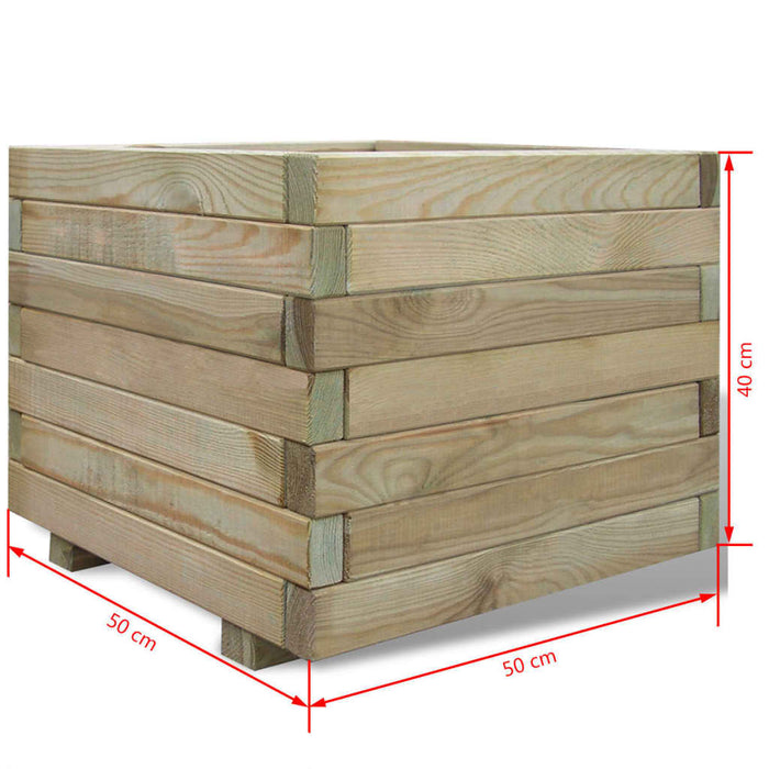 Plantenbak verhoogd vierkant 50x50x40 cm hout