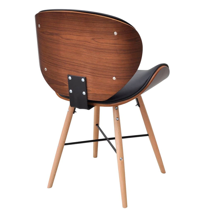 Eetkamerstoelen 2 st gebogen hout en kunstleer