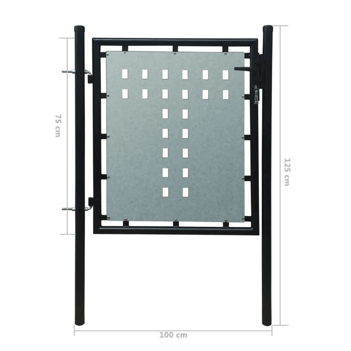 Poort enkel 100x125 cm zwart