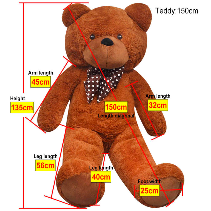 Teddybeer XXL 135 cm zacht pluche bruin