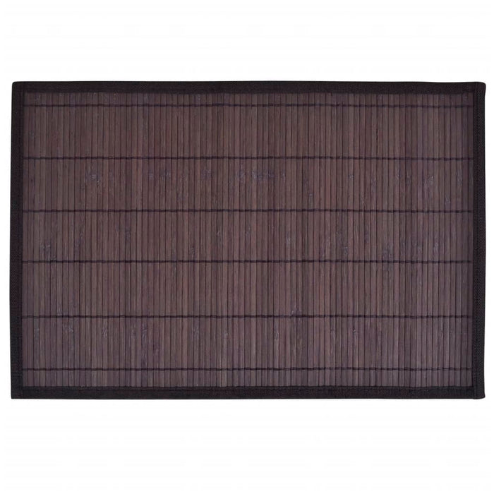 6 Placemats bamboe 30 x 45 cm donkerbruin