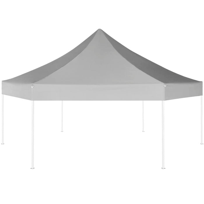 Partytent pop-up zeshoekig inklapbaar 3,6x3,1 m grijs