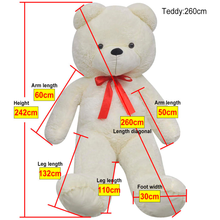 Teddybeer 242 cm pluche wit