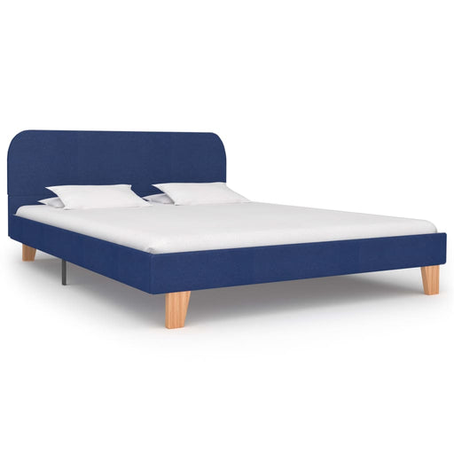 Bedframe stof blauw 140x200 cm