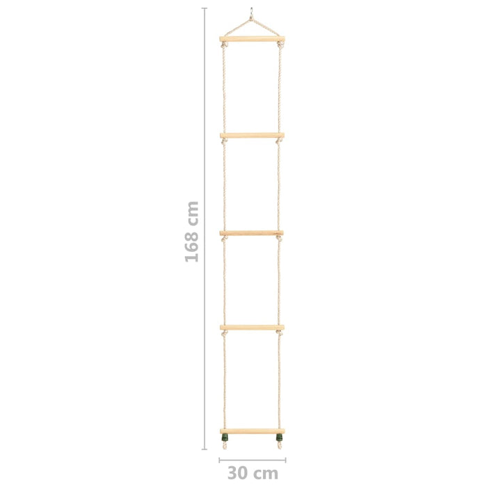 Touwladder 30x168 cm massief hout en PE