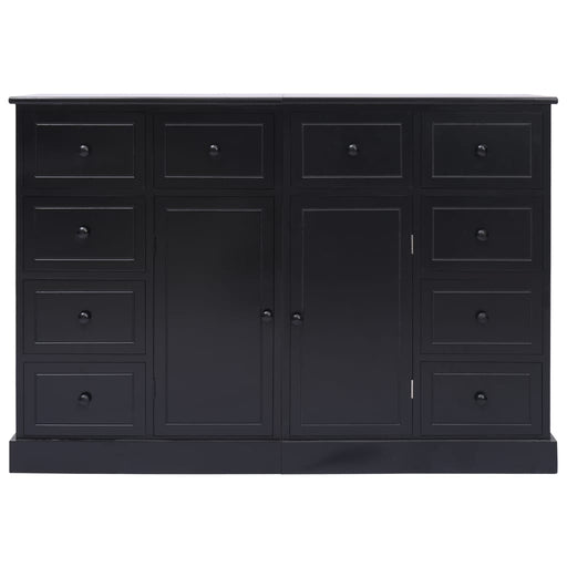 Dressoir met 10 lades 113x30x79 cm hout zwart