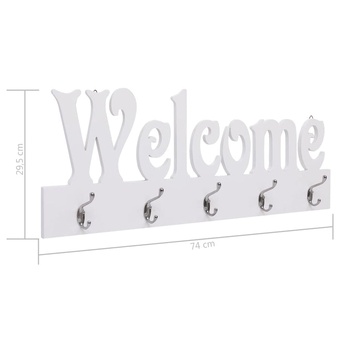 Wandkapstok WELCOME 74x29,5 cm wit