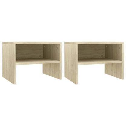 Nachtkastjes 2 st 40x30x30 cm bewerkt hout sonoma eikenkleurig