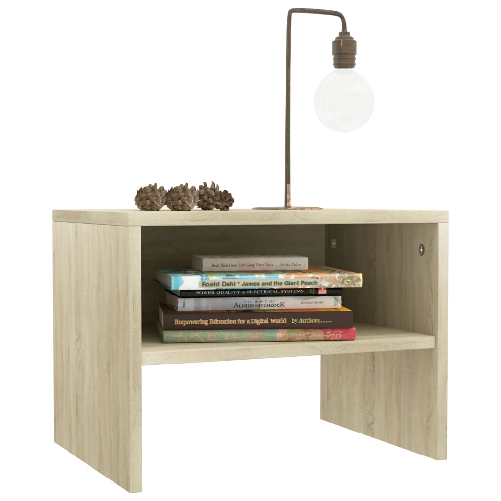 Nachtkastjes 2 st 40x30x30 cm bewerkt hout sonoma eikenkleurig