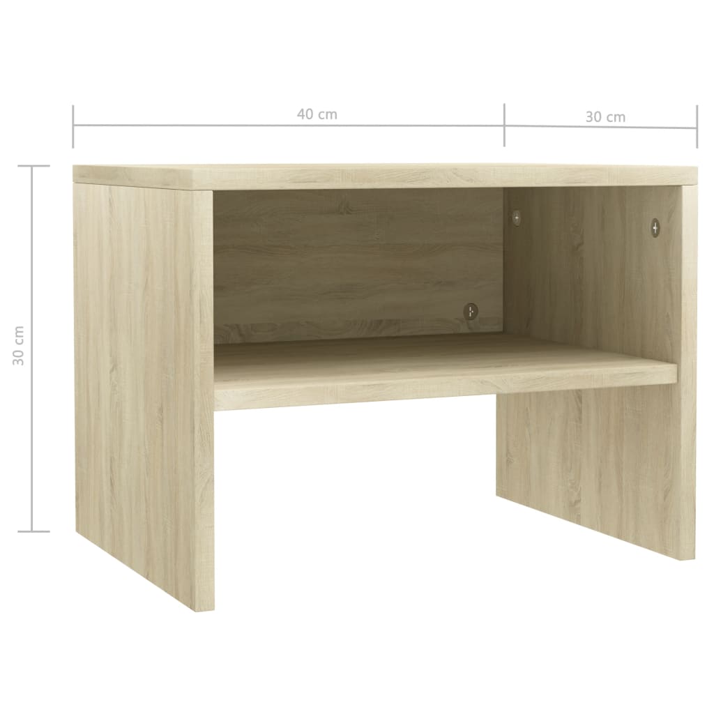 Nachtkastjes 2 st 40x30x30 cm bewerkt hout sonoma eikenkleurig