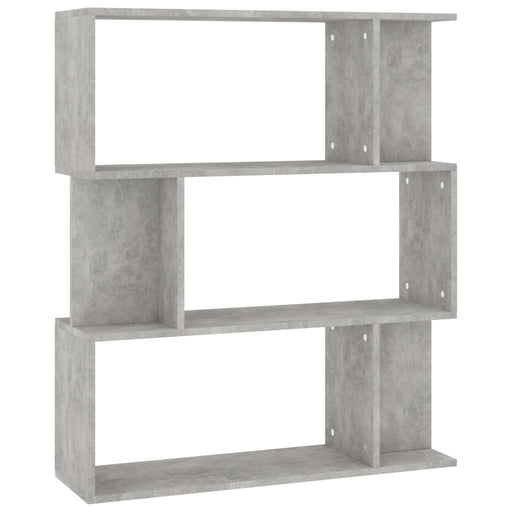 Boekenkast/kamerscherm 80x24x96 cm bewerkt hout betongrijs