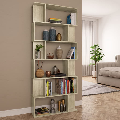 Boekenkast/kamerscherm 80x24x192 cm spaanplaat sonoma eiken