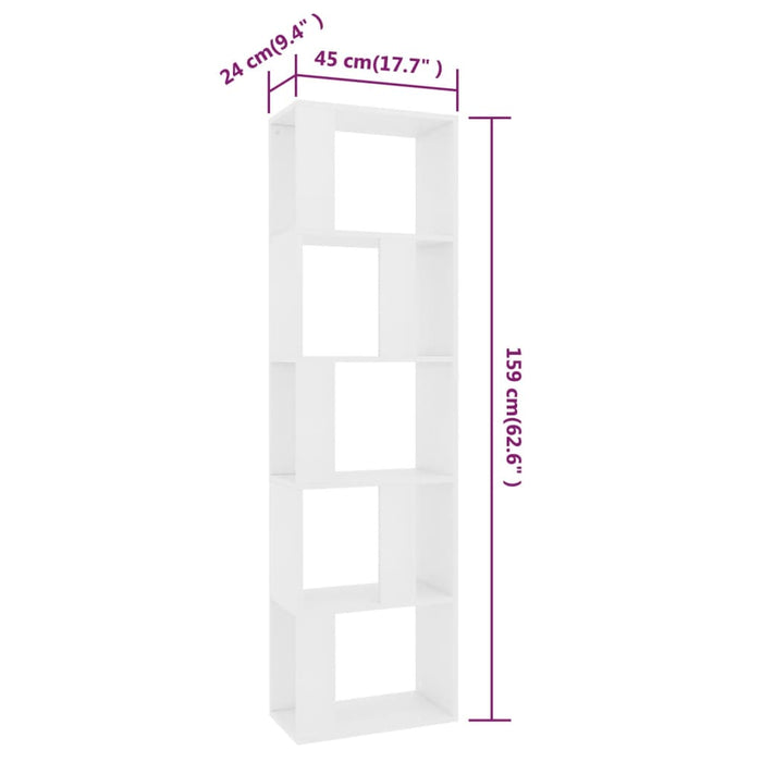 Boekenkast/kamerscherm 45x24x159 cm bewerkt hout wit