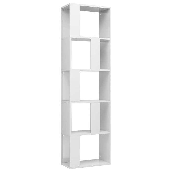 Boekenkast/kamerscherm 45x24x159 cm bewerkt hout hoogglans wit