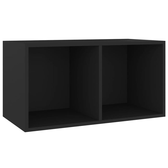 Opbergbox voor LP's 71x34x36 cm bewerkt hout zwart