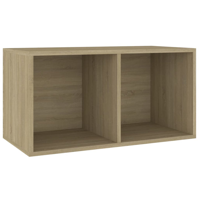 Opbergbox voor LP's 71x34x36 cm bewerkt hout sonoma eikenkleur