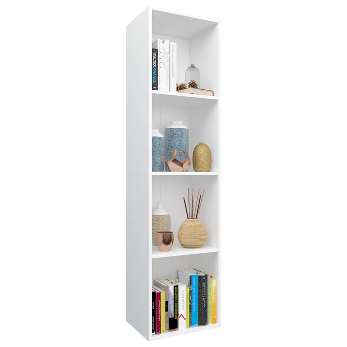 Boekenkast/tv-meubel 36x30x143 cm bewerkt hout wit