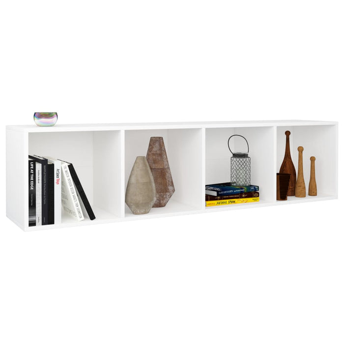 Boekenkast/tv-meubel 36x30x143 cm bewerkt hout wit