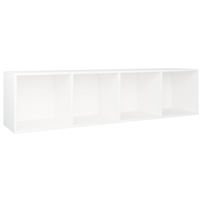 Boekenkast/tv-meubel 36x30x143 cm bewerkt hout wit