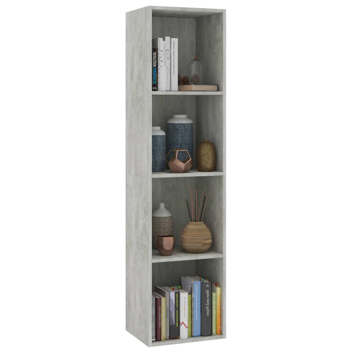 Boekenkast/tv-meubel 36x30x143 cm bewerkt hout betongrijs