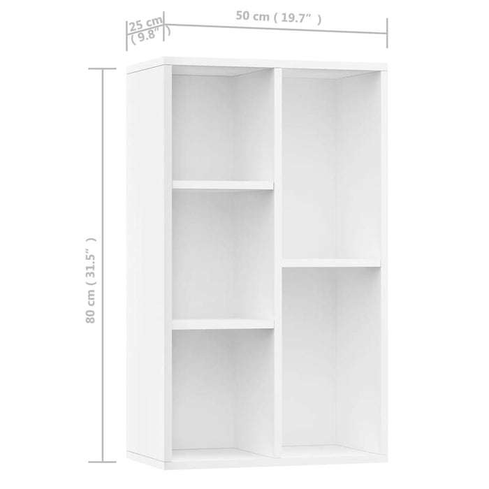 Boekenkast/dressoir 50x25x80 cm spaanplaat wit