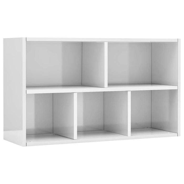 Boekenkast/dressoir 50x25x80 cm spaanplaat hoogglans wit