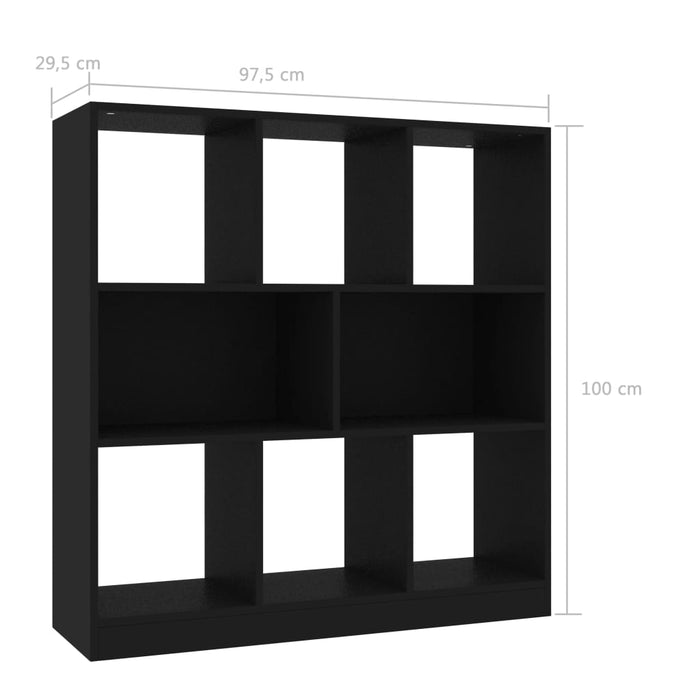 Boekenkast 97,5x29,5x100 cm bewerkt hout zwart