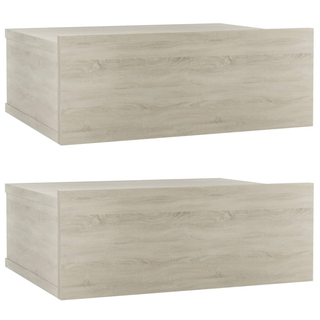 Nachtkastjes 2 st 40x30x15 cm bewerkt hout sonoma eikenkleurig