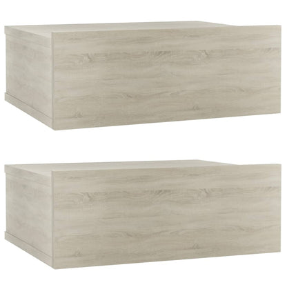 Nachtkastjes 2 st 40x30x15 cm bewerkt hout sonoma eikenkleurig